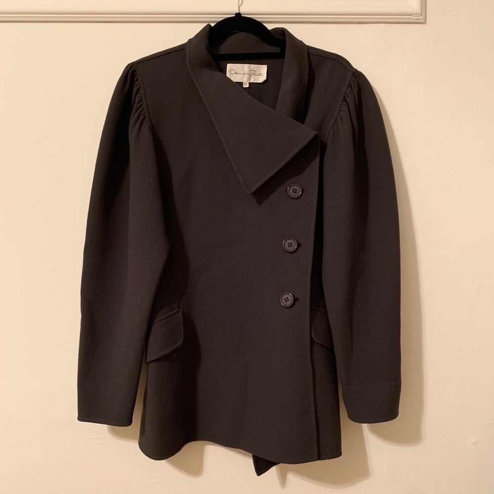 OSCAR DE LA RENTA vintage dark green coat